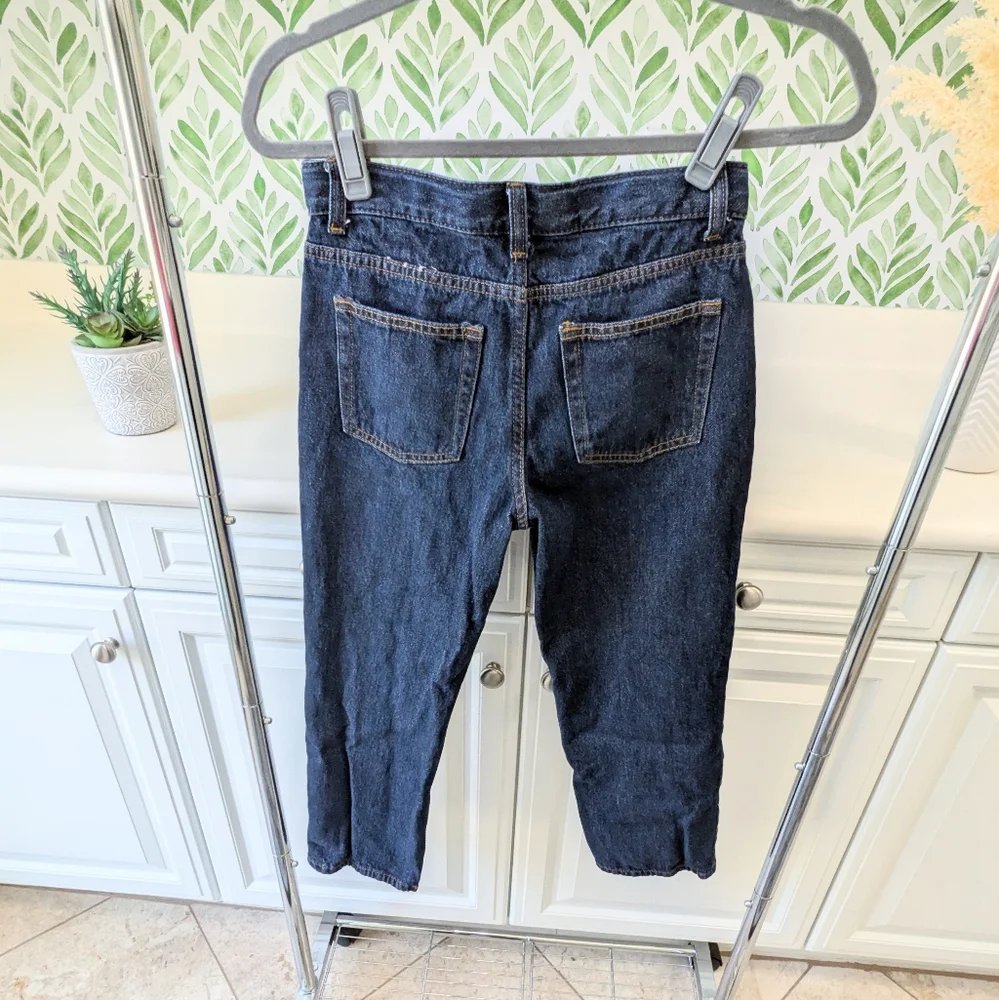 Cat & Jack Relaxed straight dark blue denim jeans 12 Boys School